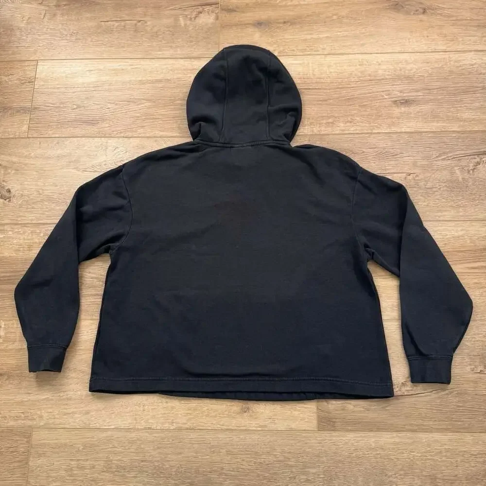 Nike Sportswear Funnel Neck Hoodie Women’s L Black Script Swoosh Pullover